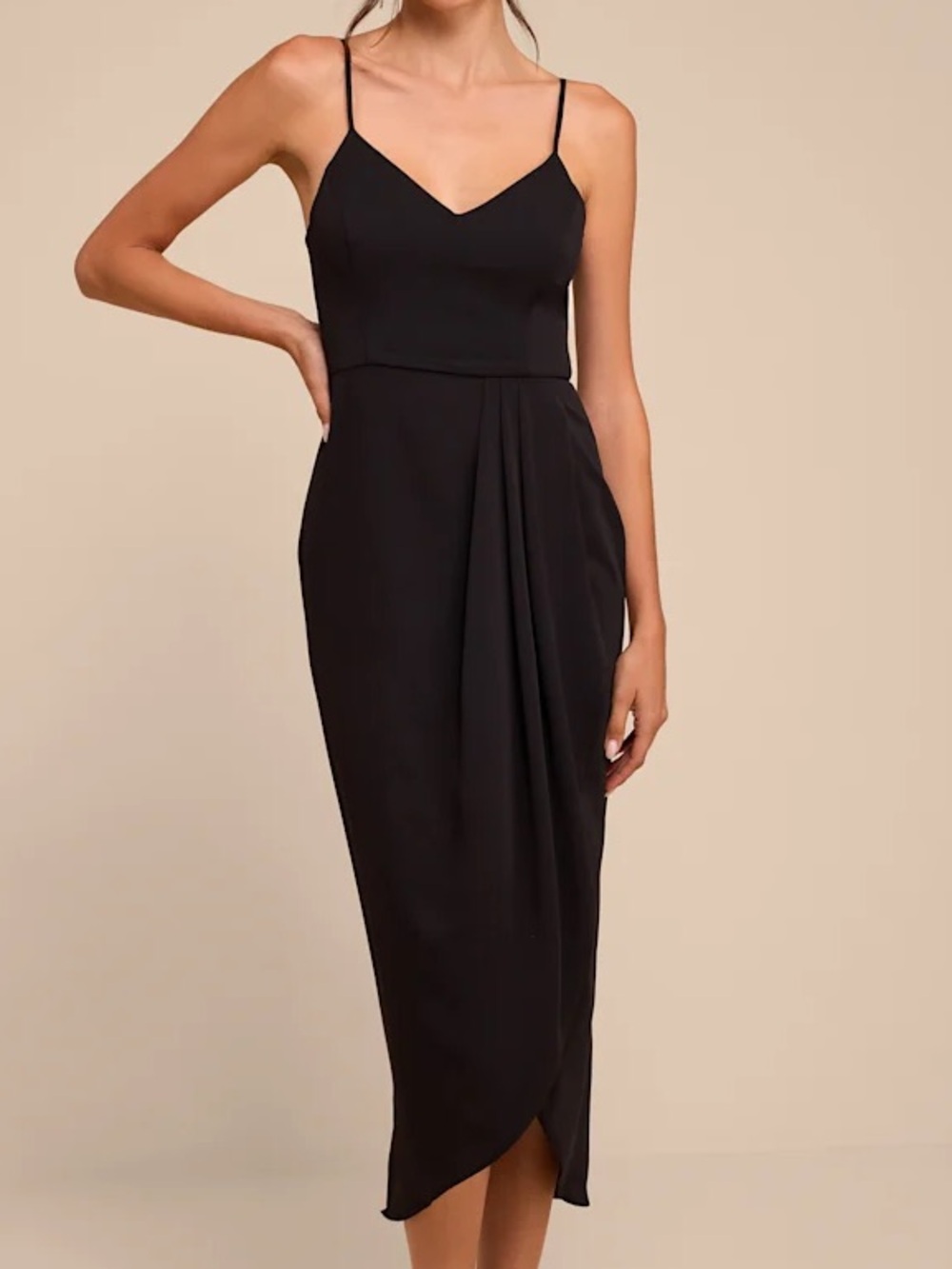 Reinette Black Midi Dress